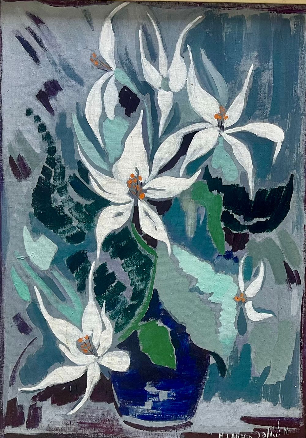 MILIA LAUFER - Oil on canvas 70X50 signed and framed. 
One of the beautiful paintings of this 