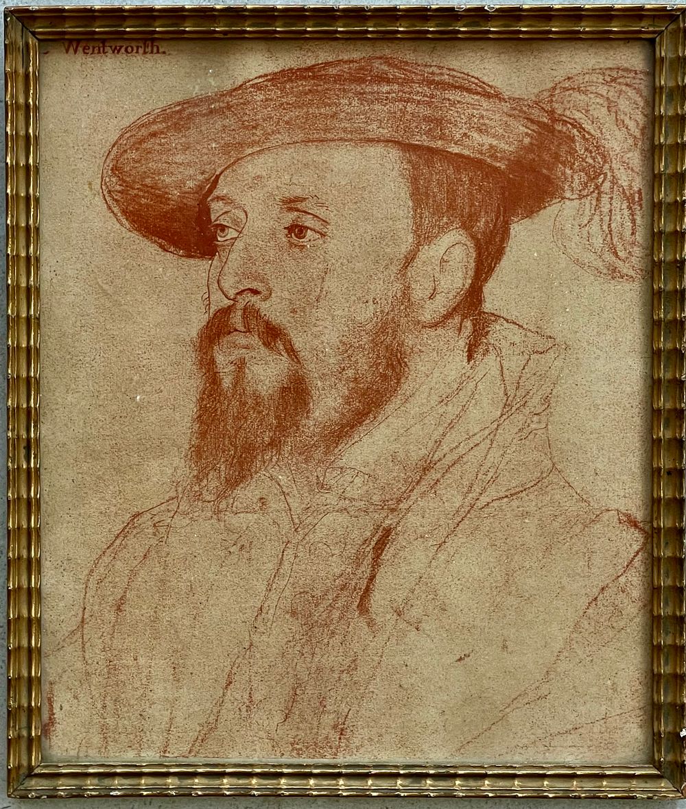 Unidentified artist - 22X26 lithographic print, described in a palette and framed
