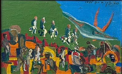 Haim Savitzky (Israeli - Russian, 1907-2014) - Oil on canvas mounted on cardboard 34X22 signed and 