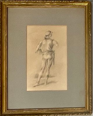 Unidentified artist - Drawing on 25X15 paper, signed and framed