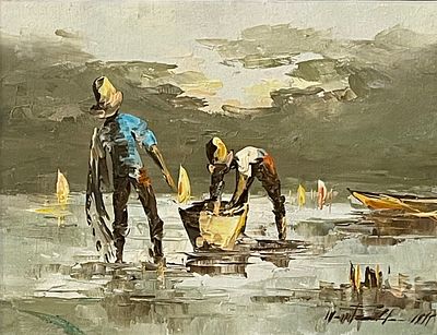 Alfredo Buenaventura (Filipino, 1942-1982) - Oil on cardboard 30X23 signed and framed