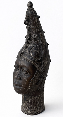 Benin Bronze Statue. height 37 cm