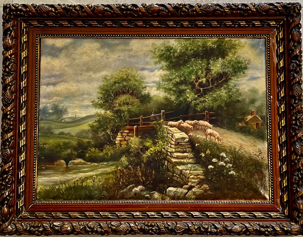 Unidentified artist - oil on canvas 60X45 signed, framed in an amazing frame, 
The auction house 