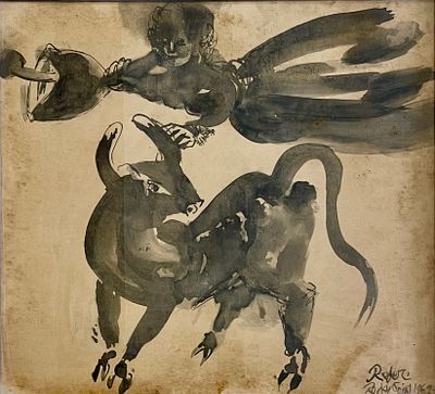 Bernard Reder - Marker on paper 70X65 signed and framed 
Bernard Rader (1897–1963) was a Jewish 
