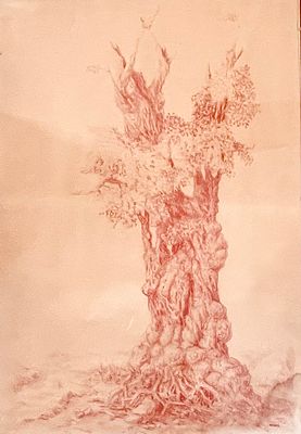 Alex Peretz (Chilean - Israeli, b. 1946) - Sepia on paper 95X65, signed and framed