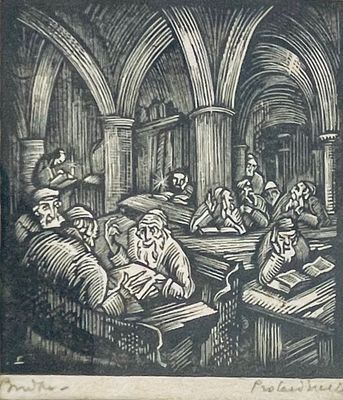 Joseph Budko (1888-1940 - Josef Budko (1888-1940) – "At the Synagogue / Studying in the Beit 