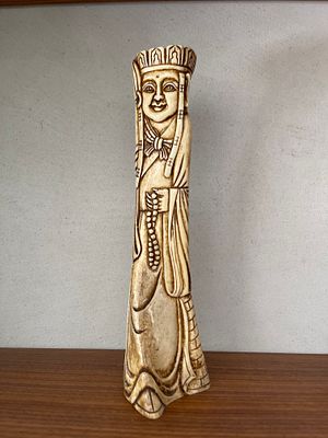 Hand carved statue made of bone, work of an artist.23.5 cm Height