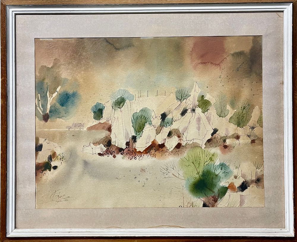 Shmuel Katz (Israeli - Hungarian, 1926-2010) - "Mitzpe Ramta" (in the Galilee overlooking Lebanon). 