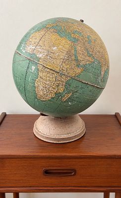 Vintage American CRAM’S Universal Globe, Late 1930s, 40 cm High, Made by George F. Cram, with 