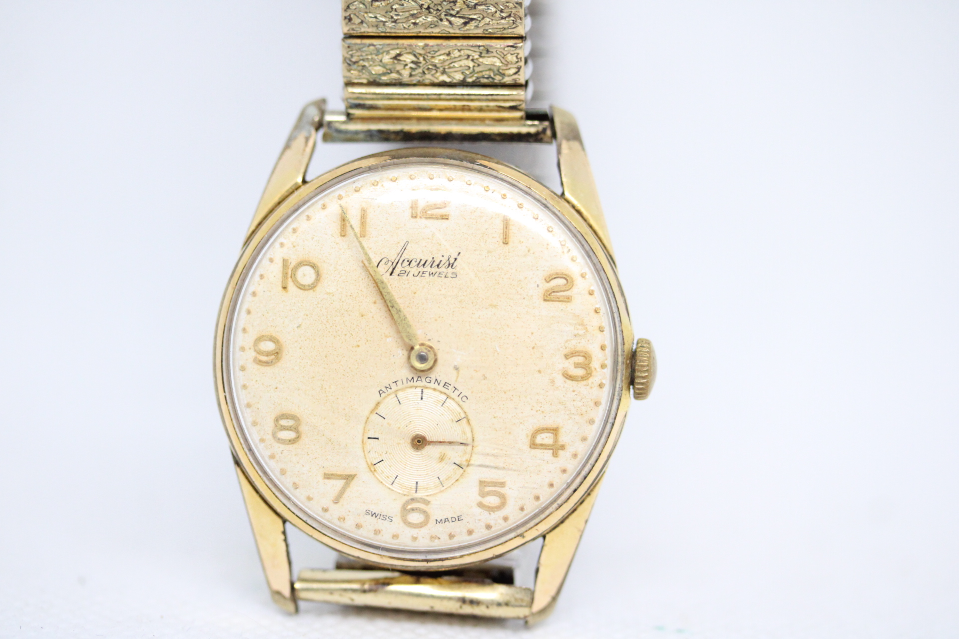 Vintage Gents Swiss Made Accurist 21 Jewel Mechanical Watch.