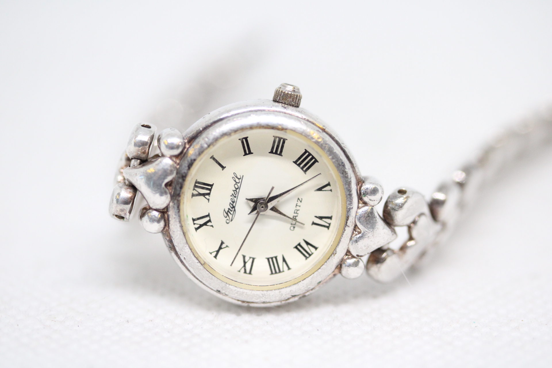Ladies Ingersoll 925 Sterling Silver Case and Bracelet Quartz Watch.