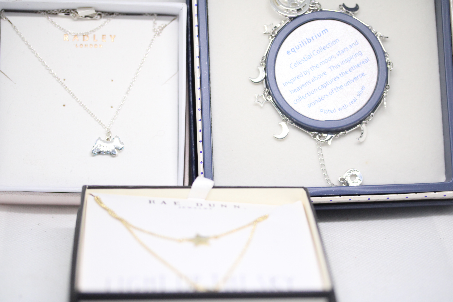 Collection of costume jewellery from Equilibrium, Radley & Rae Dunn