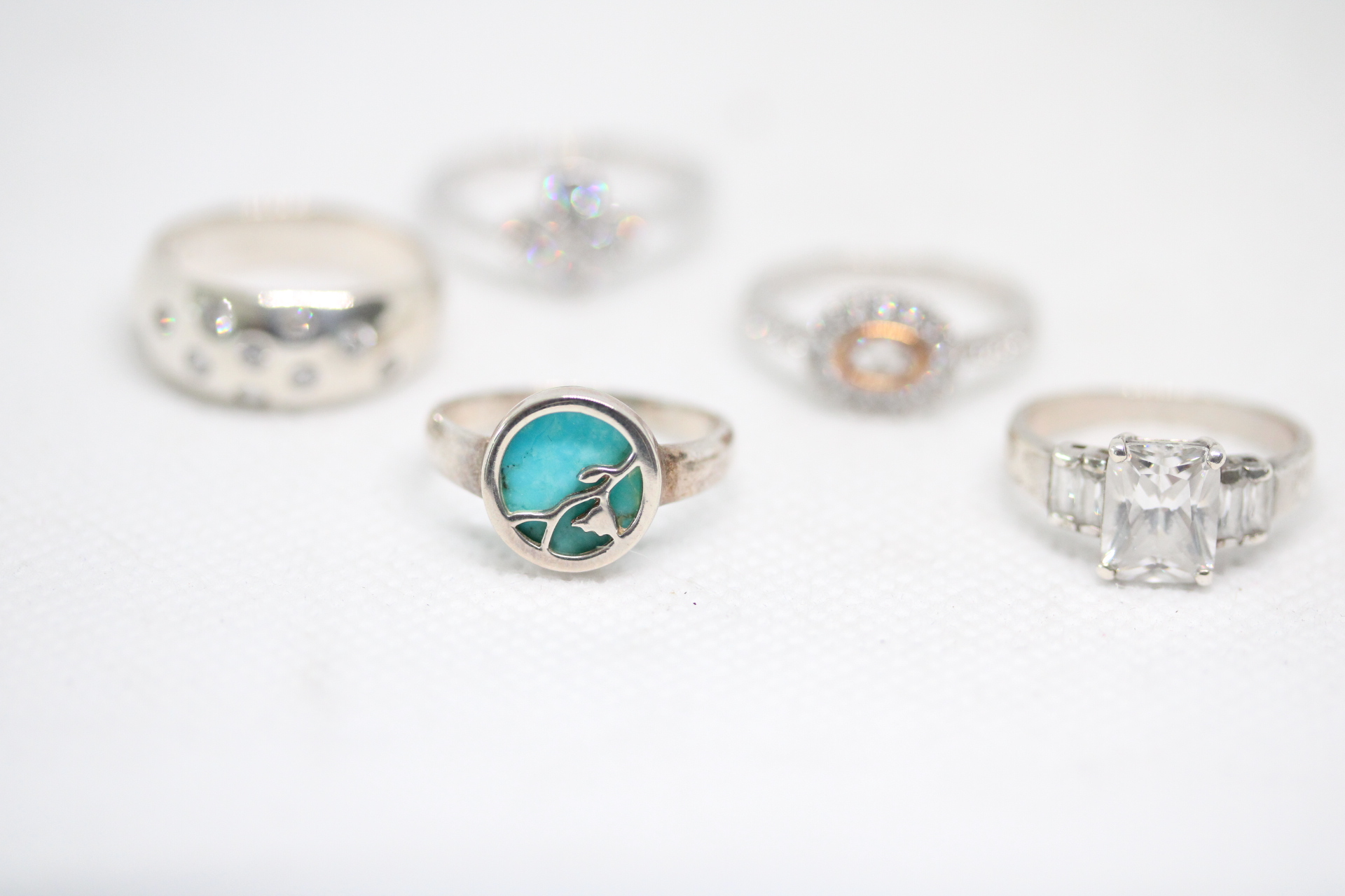 5 Silver rings