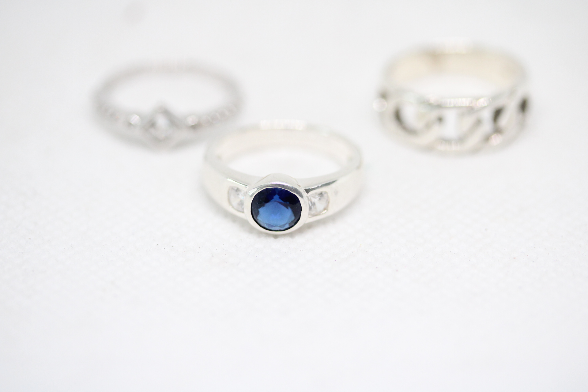 3x Silver rings