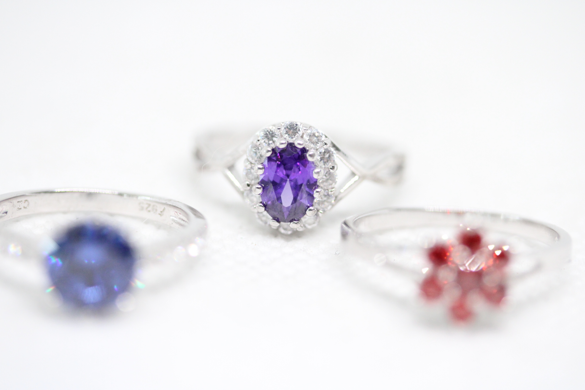 3x Silver rings
