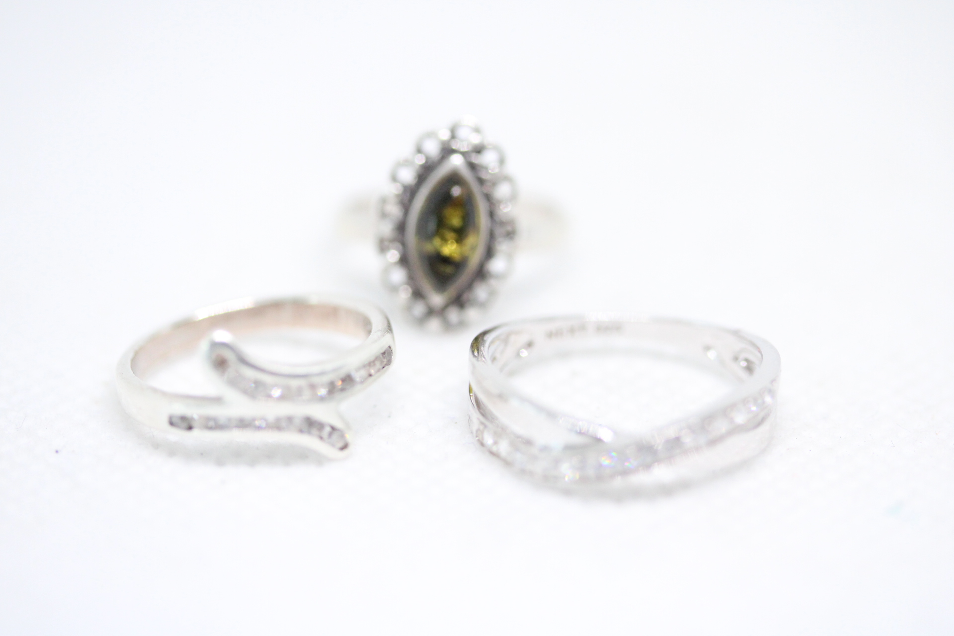3x Silver rings