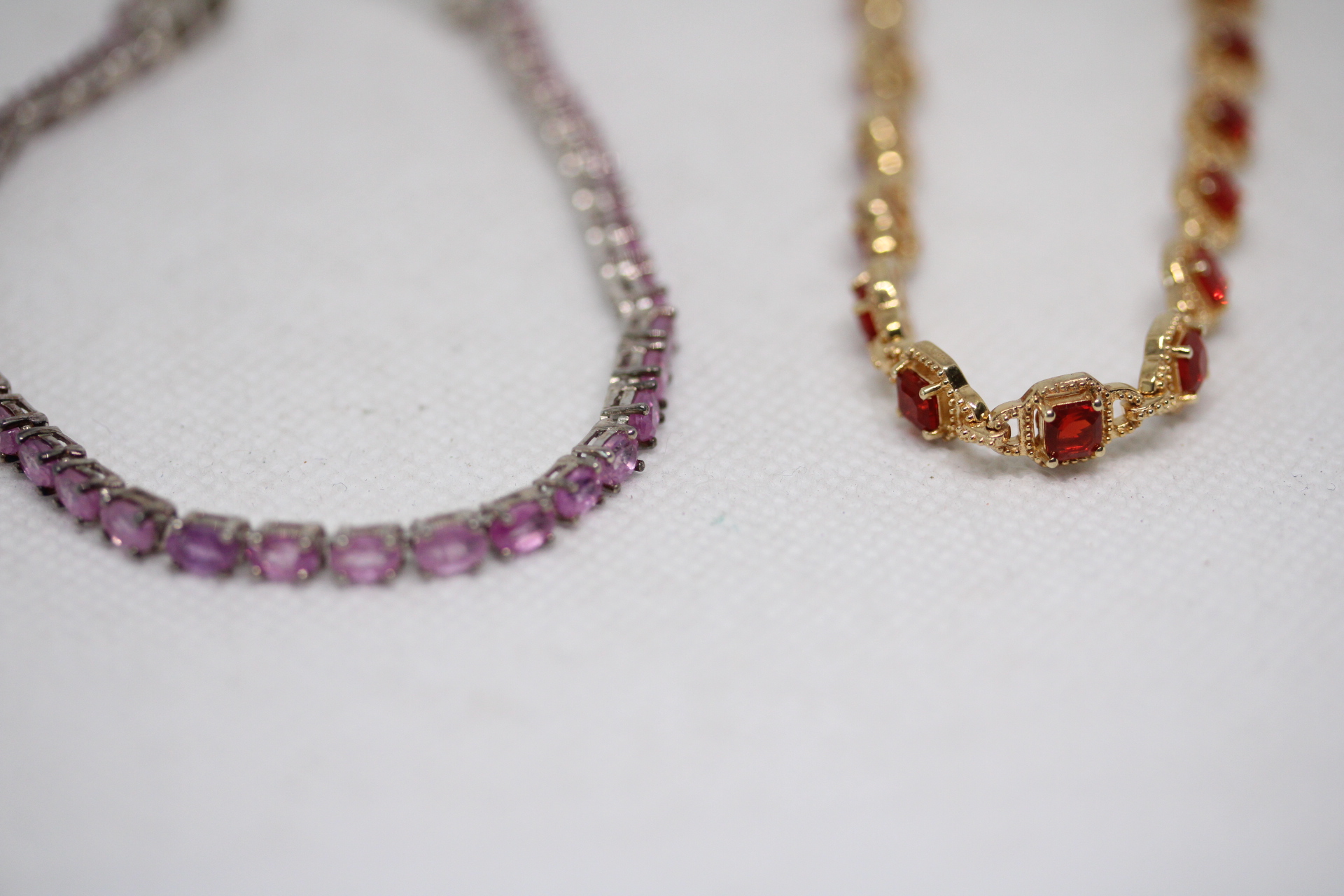 2x Silver bracelets - 1 gold plated