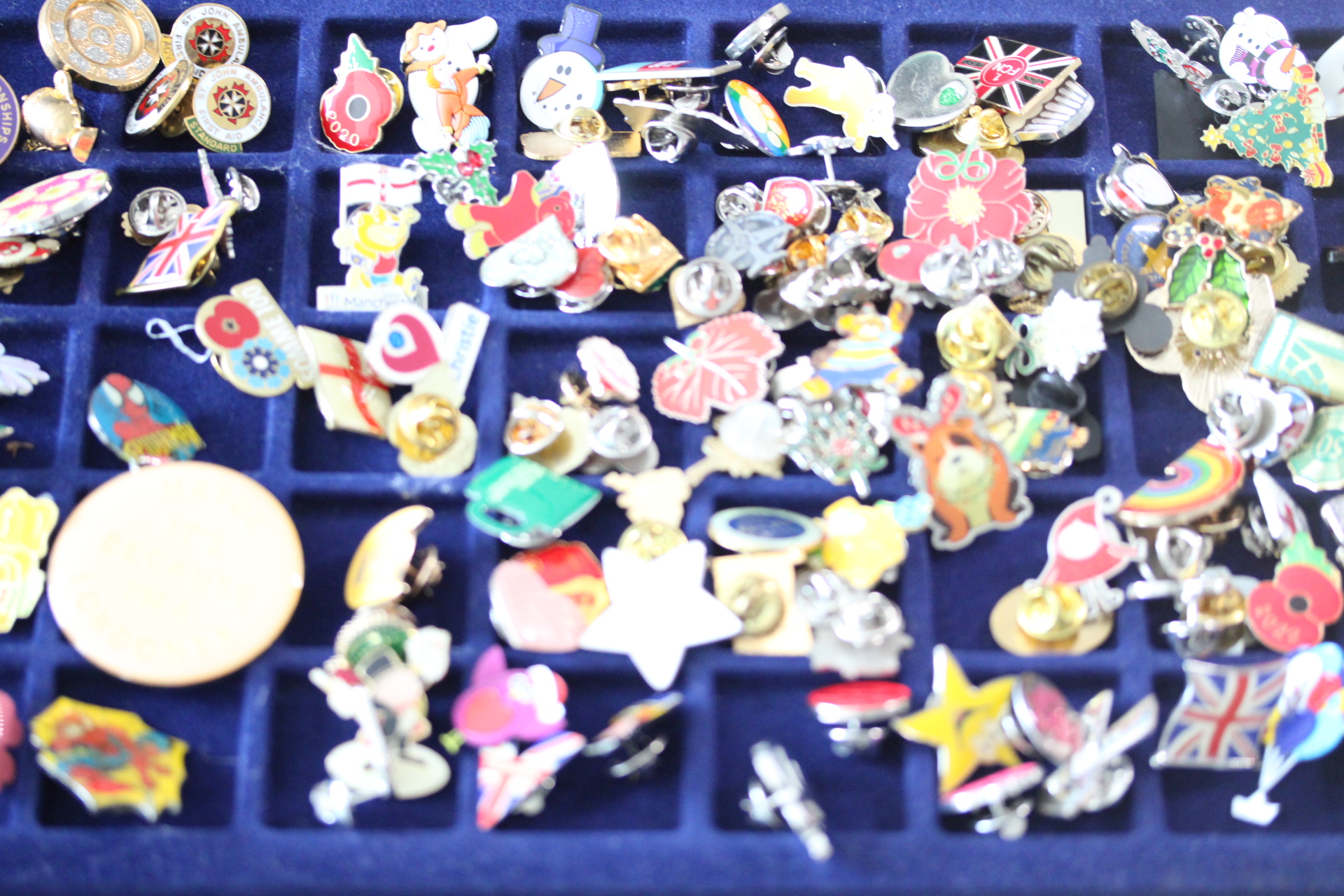 Large collection of vintage pin badges to include St Johns ambulance