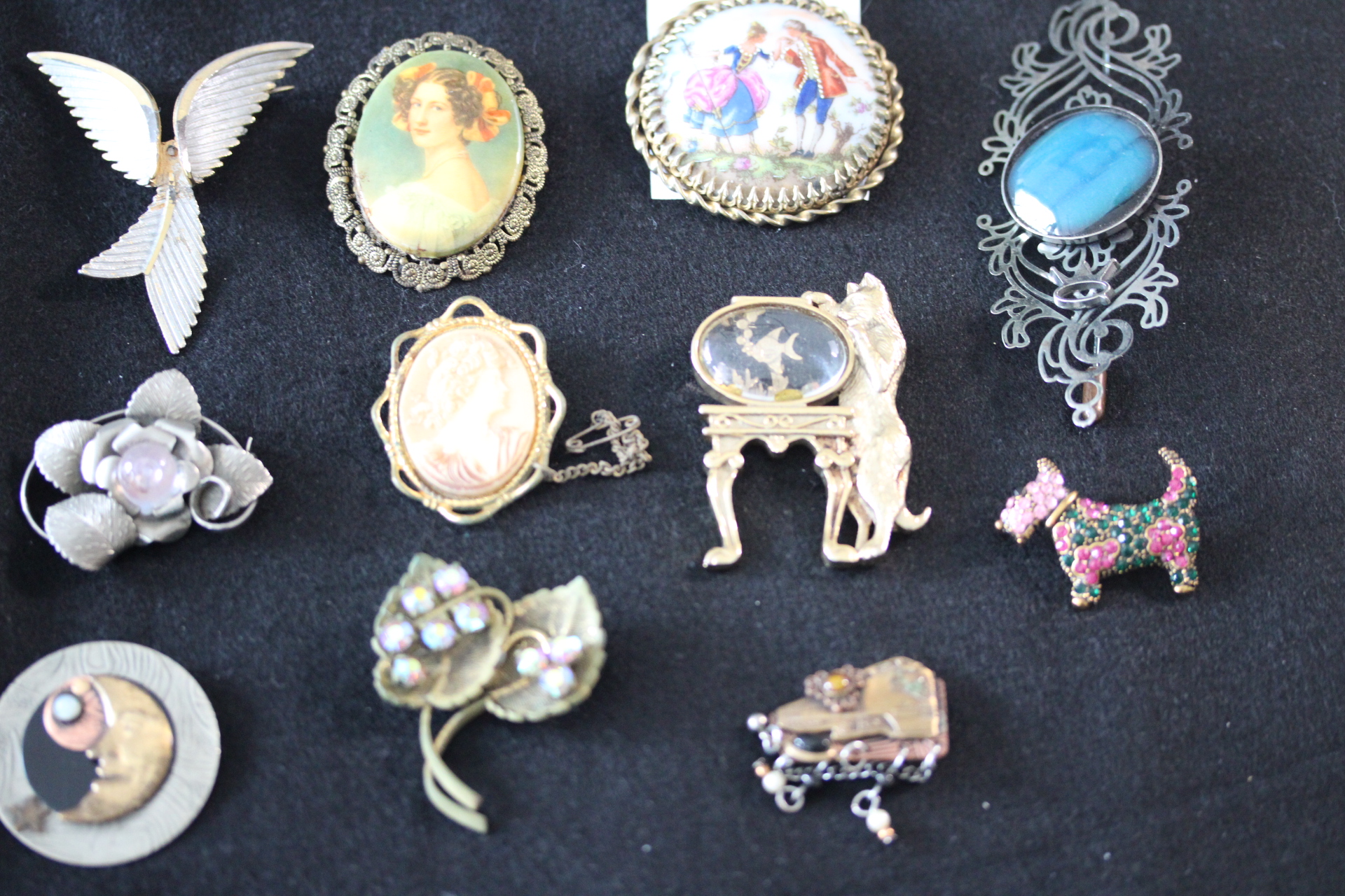 Collection of pin brooches