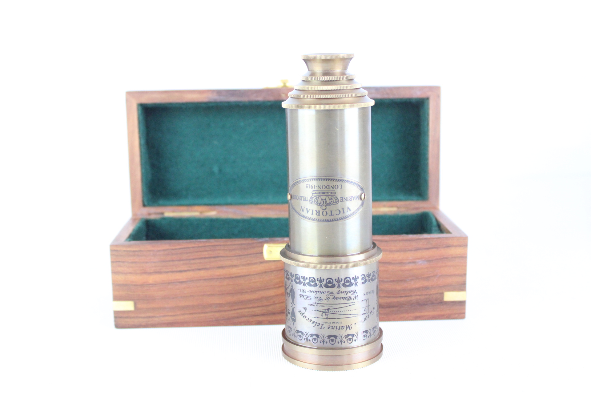 Boxed Brass victorian marine telescope