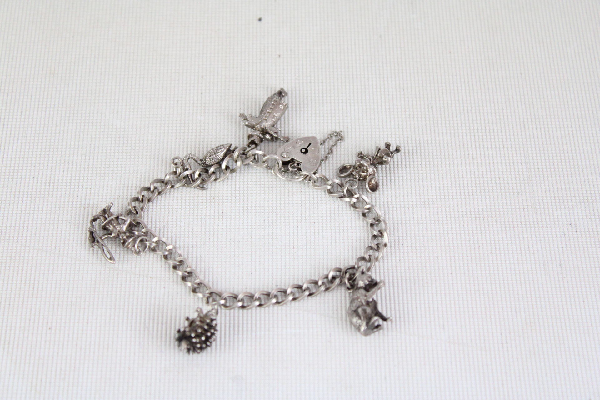 Silver charm bracelet - 6 charms