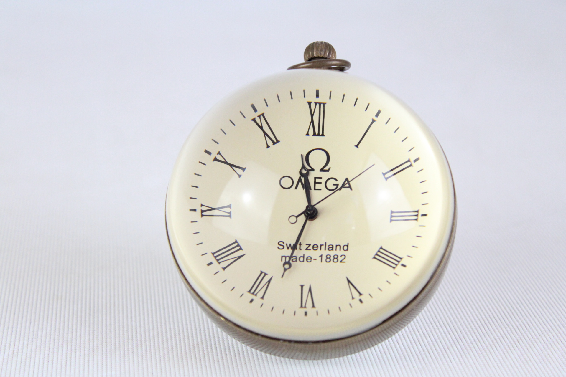 Brass & glass bubble clock
