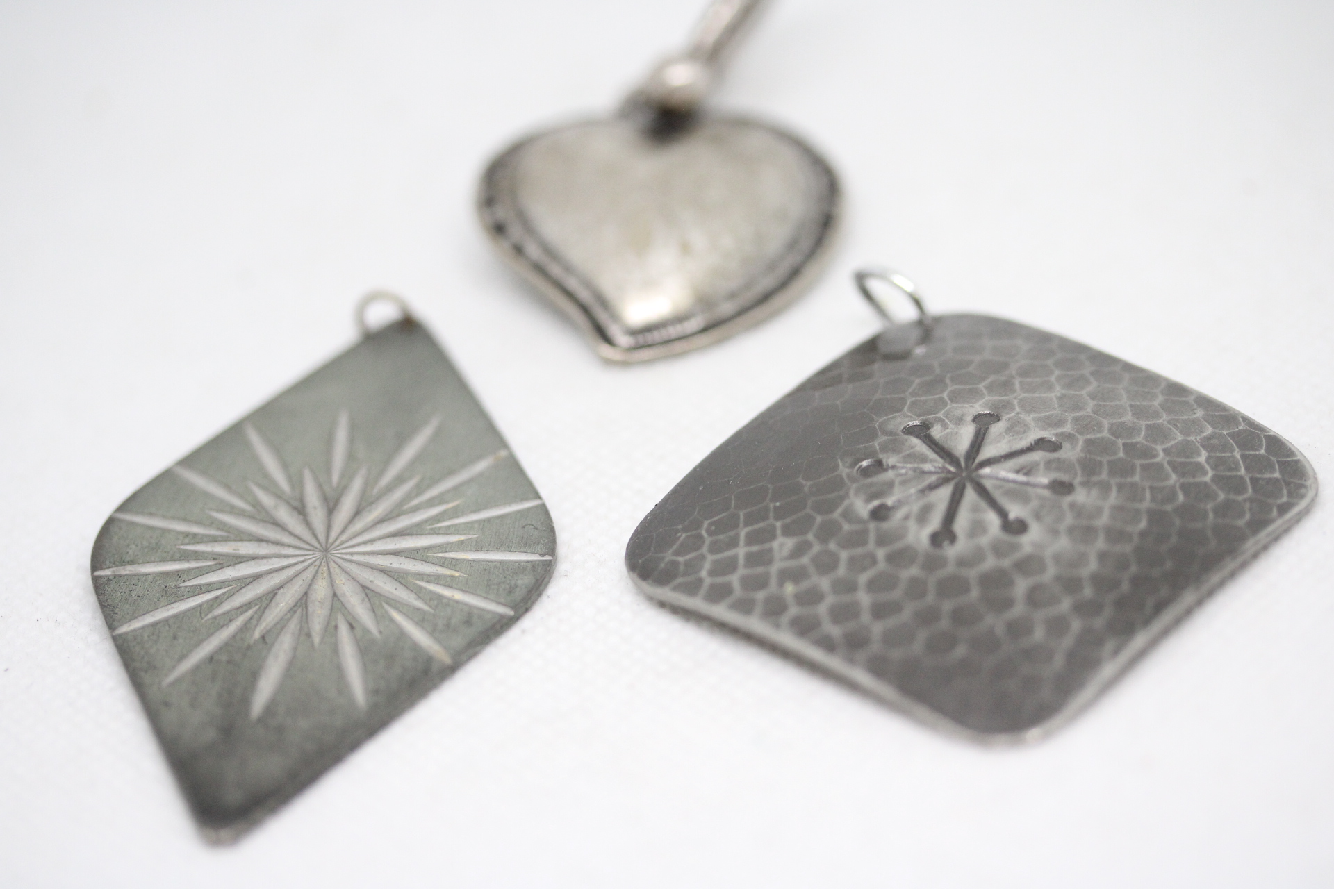 3x Pewter pendants