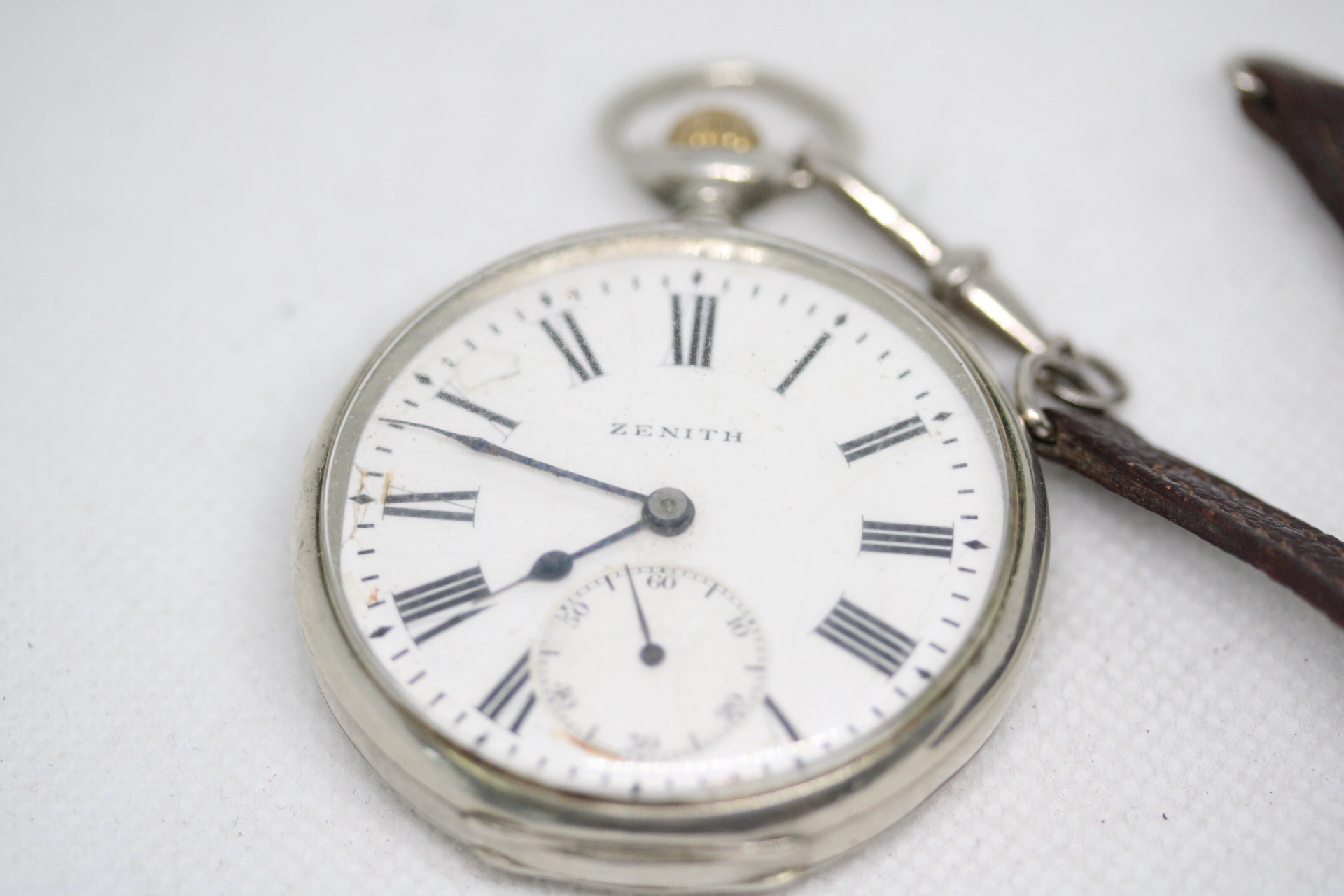 Zenith nickel cased Swissmechanical pinset movement pocket watch.