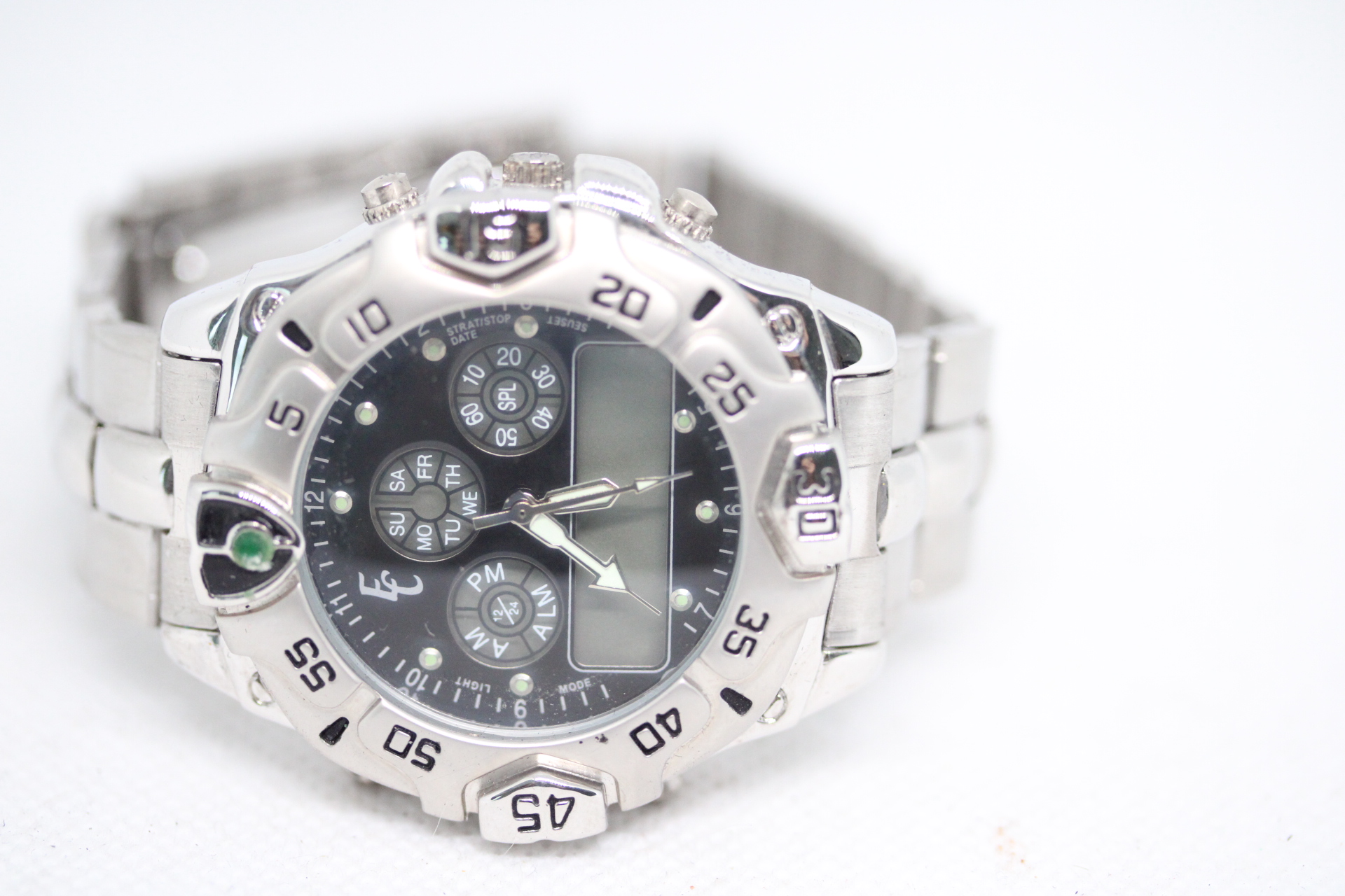 Gents Eric Chevillard Analogie and Digital Watch with Booklet in Box.