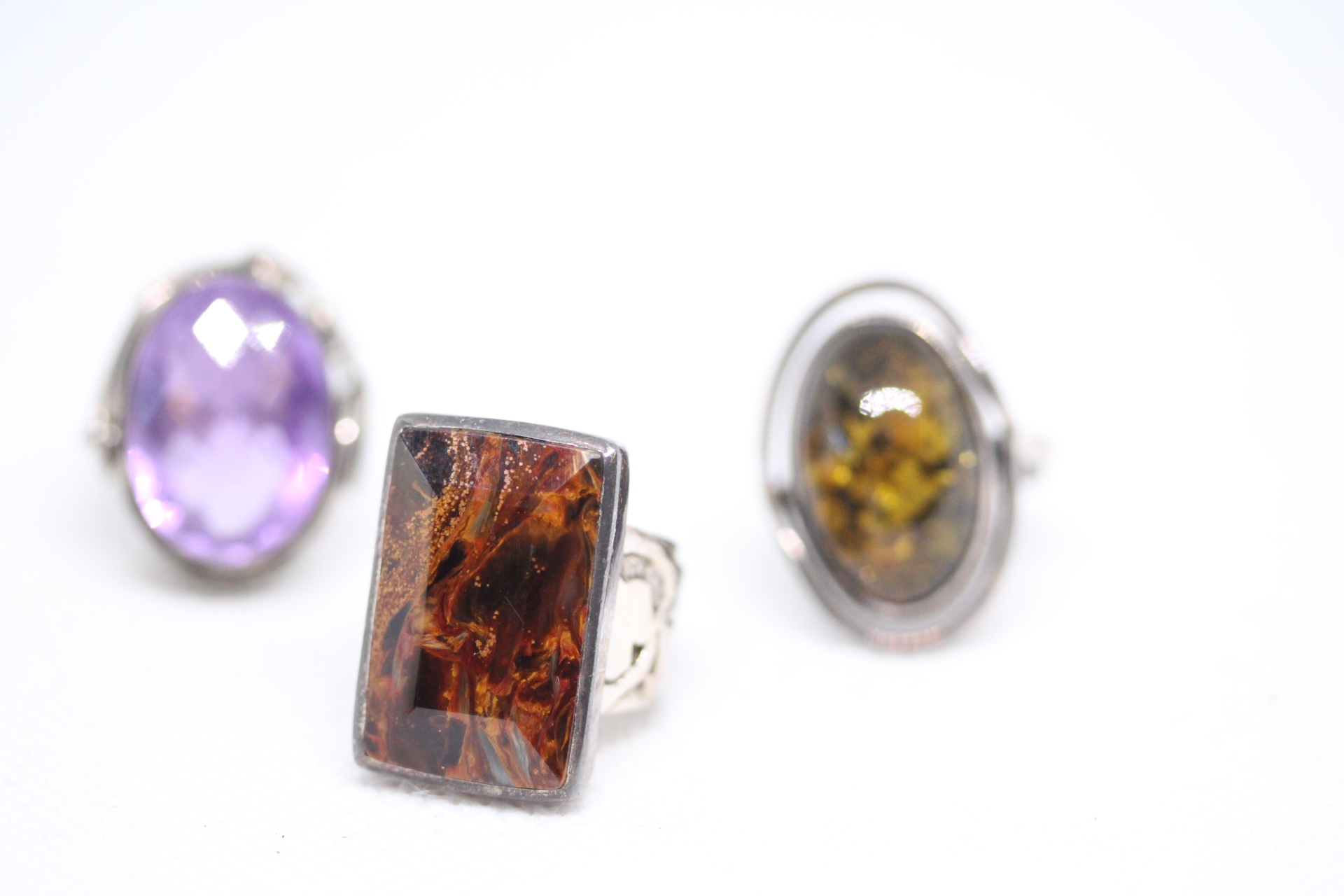 3x Silver rings