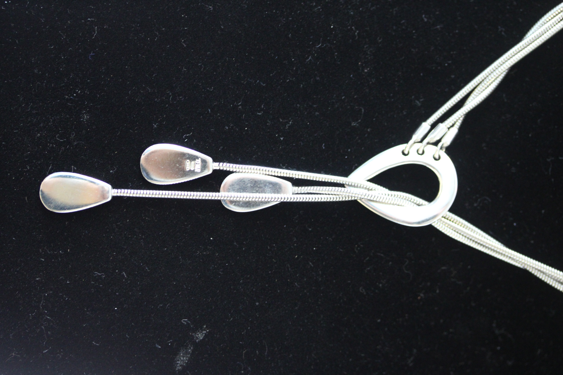 925 silver Xenia 3 string designer necklace Total weight 34g
