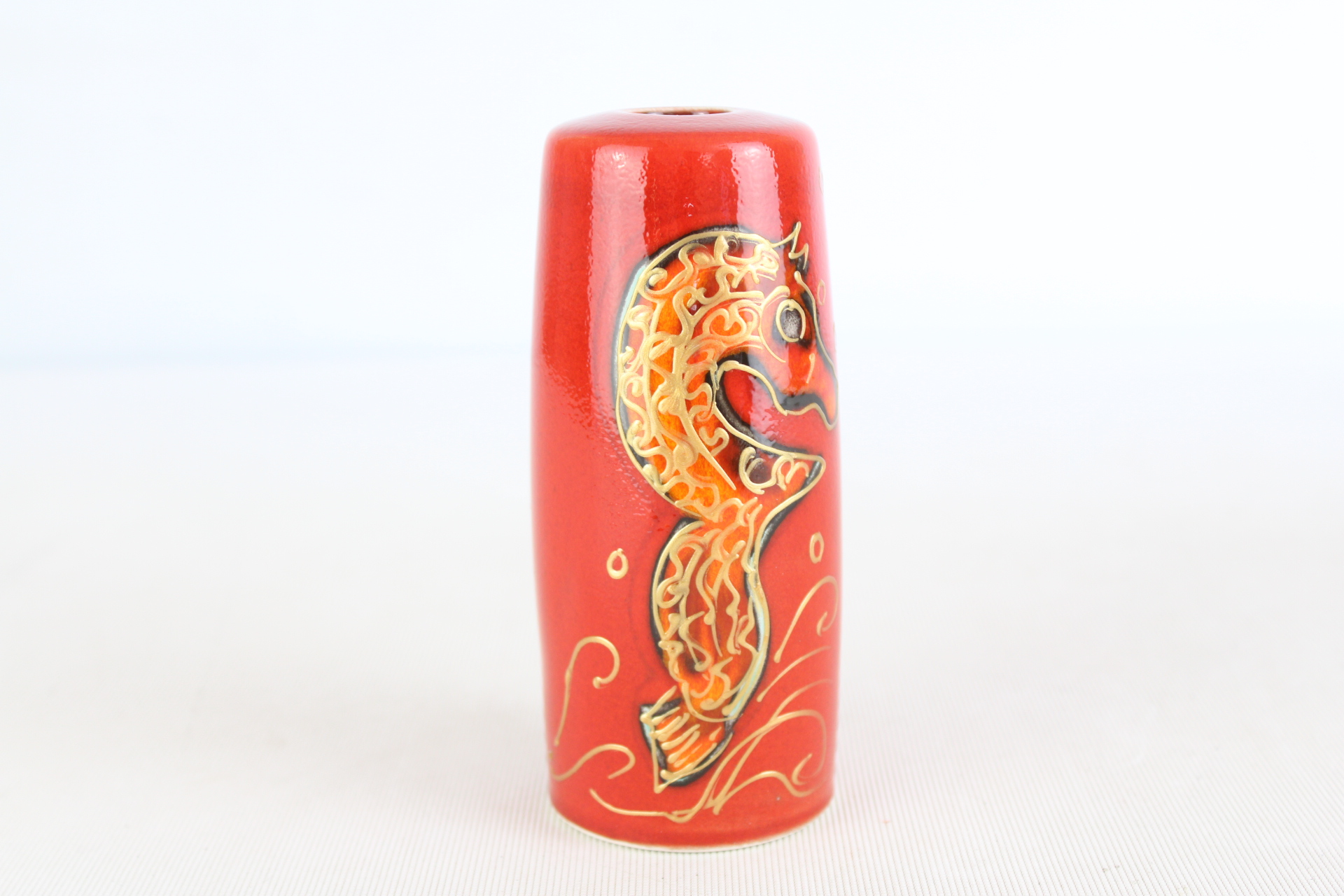 Anita Harris seahorse vase signed in gold