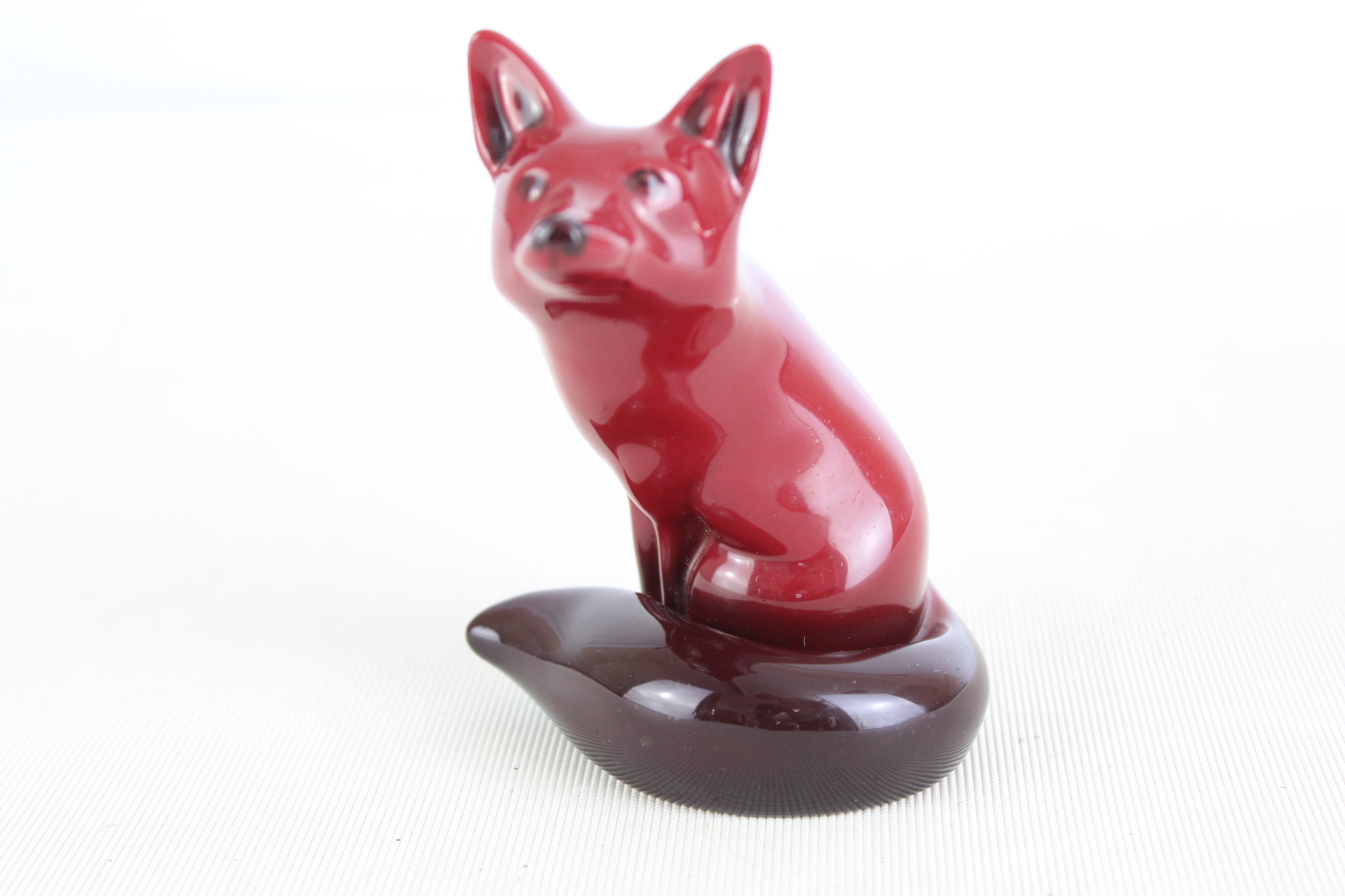 Royal Doulton flambe seated fox