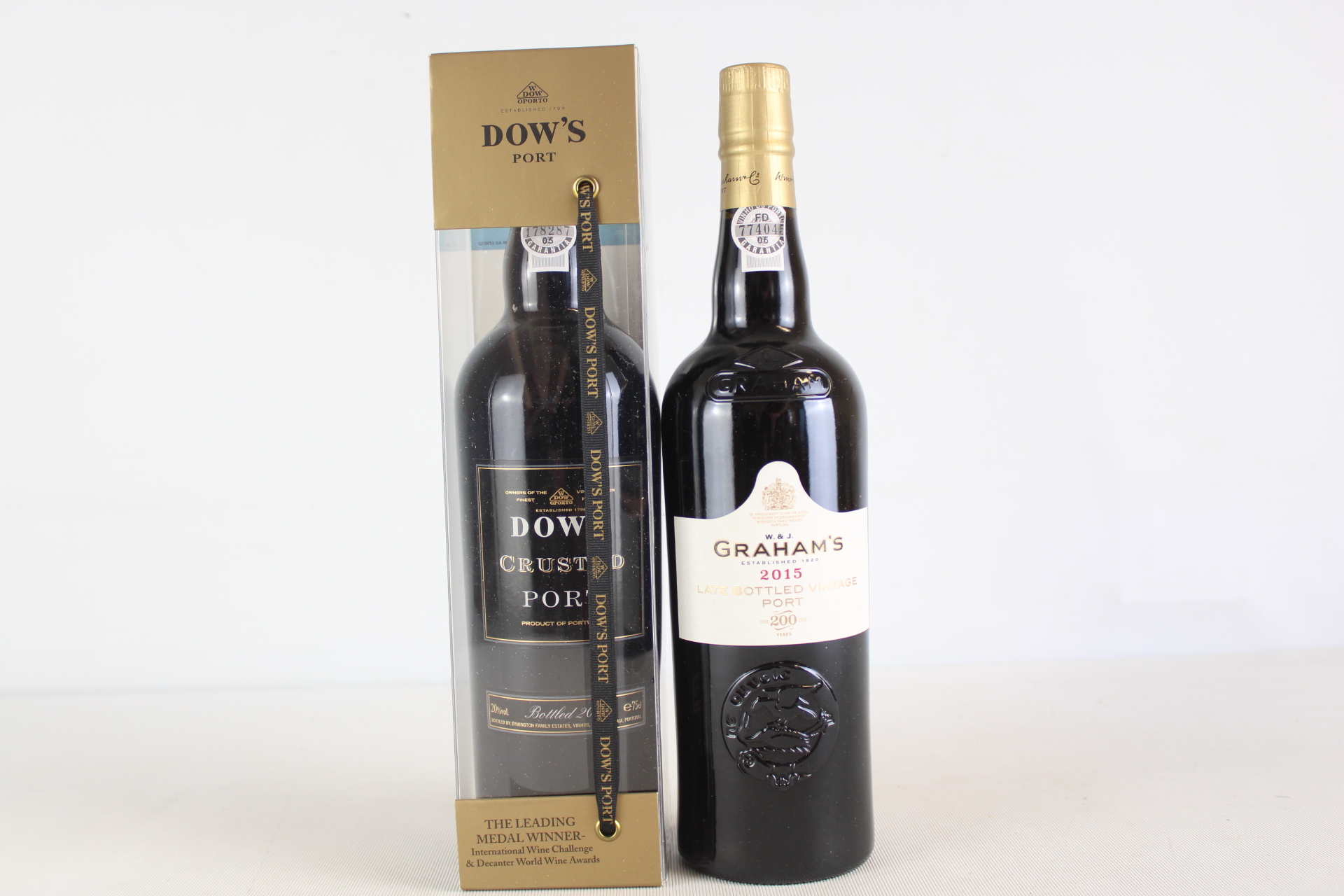 Two Bottles of Port: Dow's Crusted Port Bottled 2011 and Graham's 2015 Late Bottled Vintage Port
