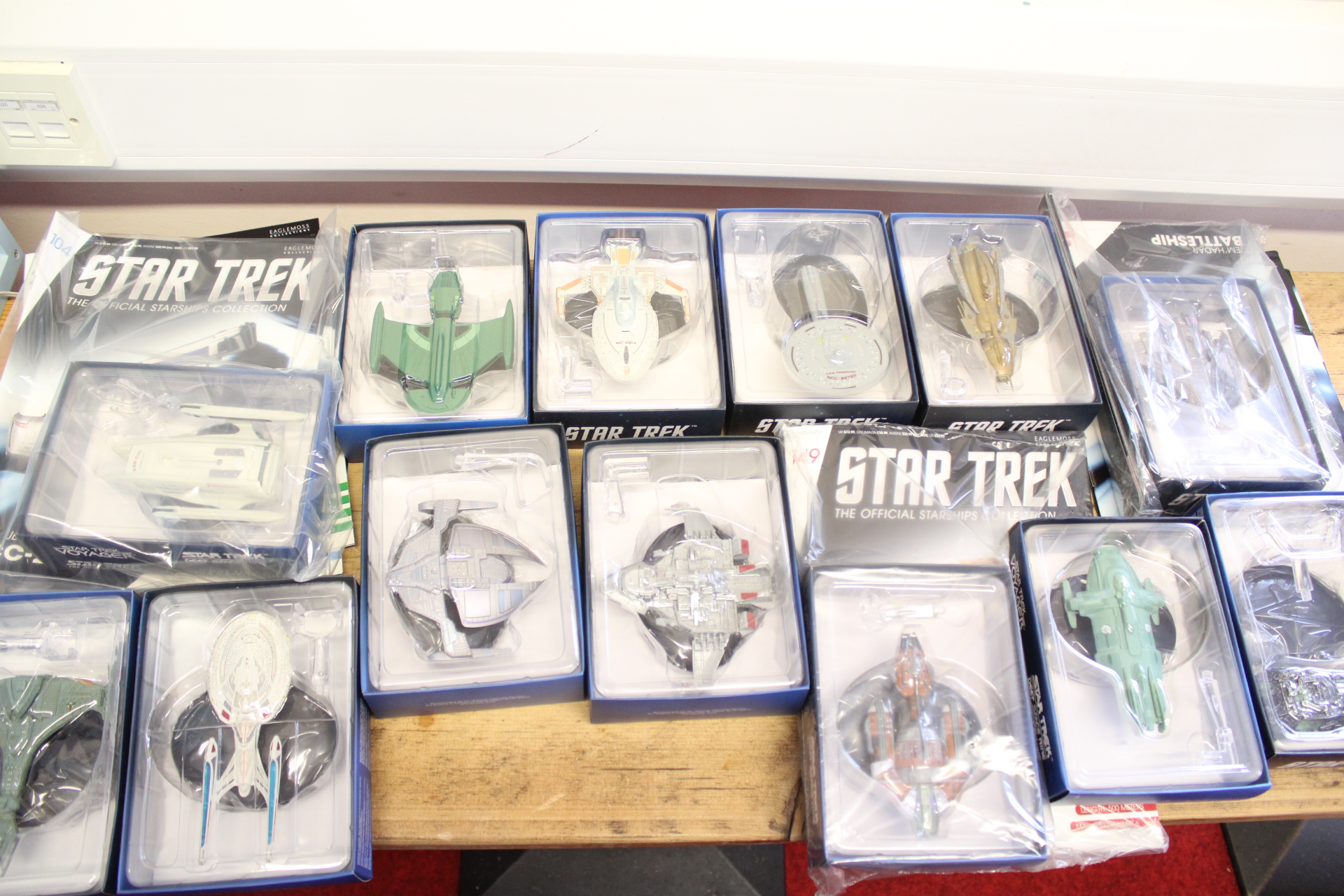 A Collection of 12 Eaglemoss Star Trek The Official Starships Collection Models and Magazines