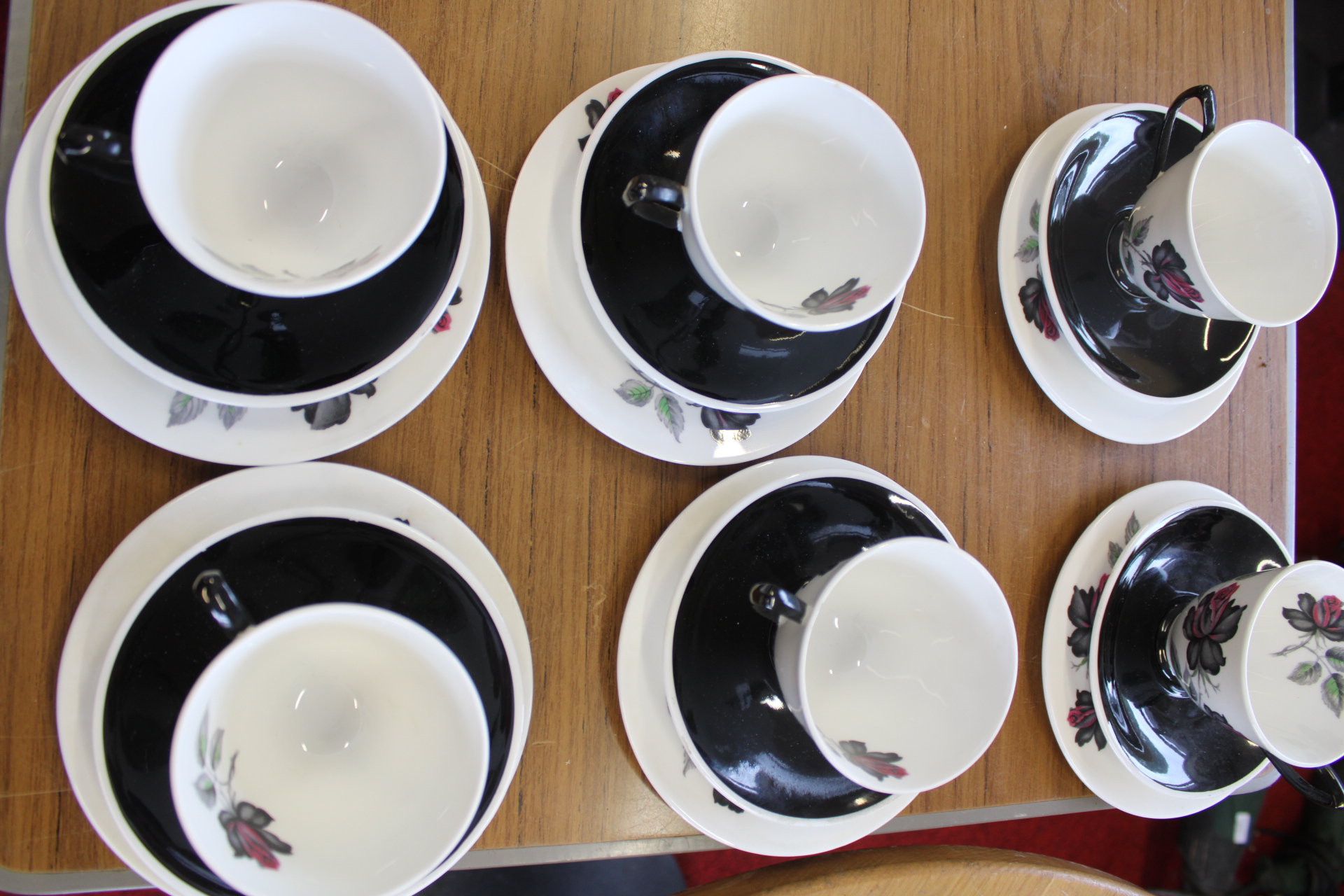 A Set of Royal Albert Masquerade Pattern Bone China Tea Service Pieces