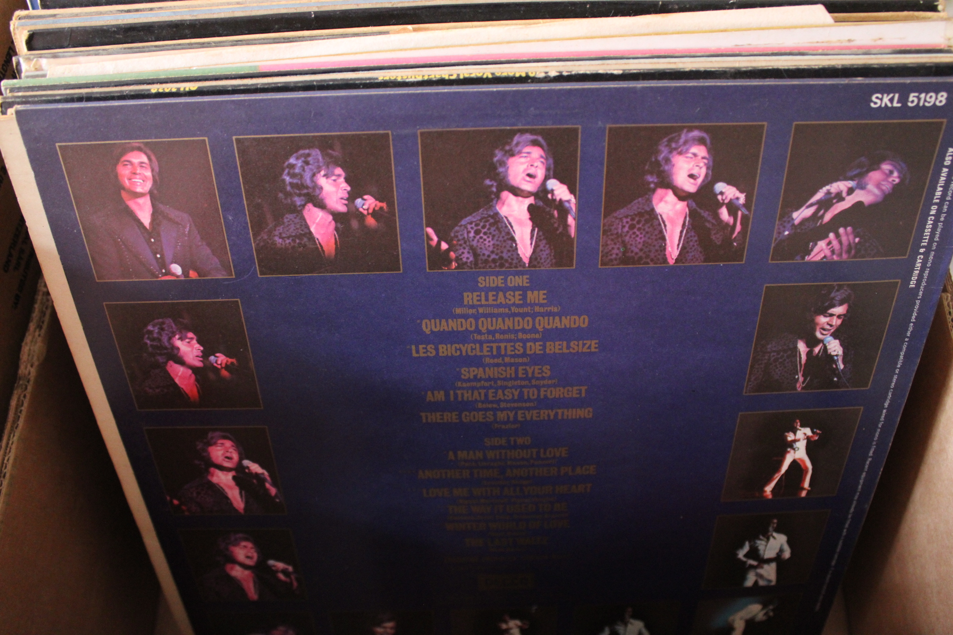 A Collection of Vintage Vinyl LP Records Including Elvis Presley, Engelbert Humperdinck, and Various Artist Compilations