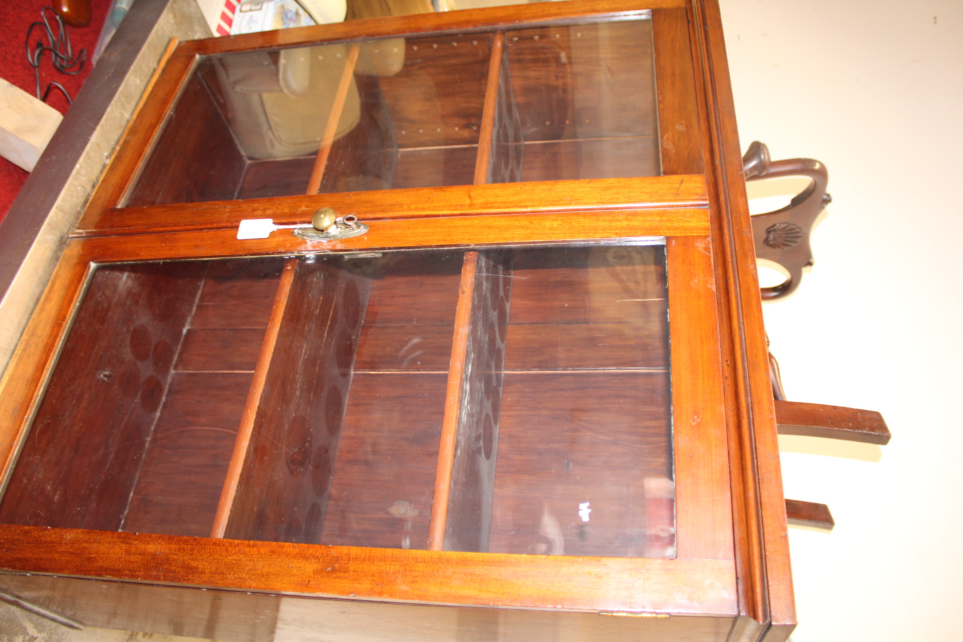 Antique Mahogany Single Door Glazed Display Cabinet