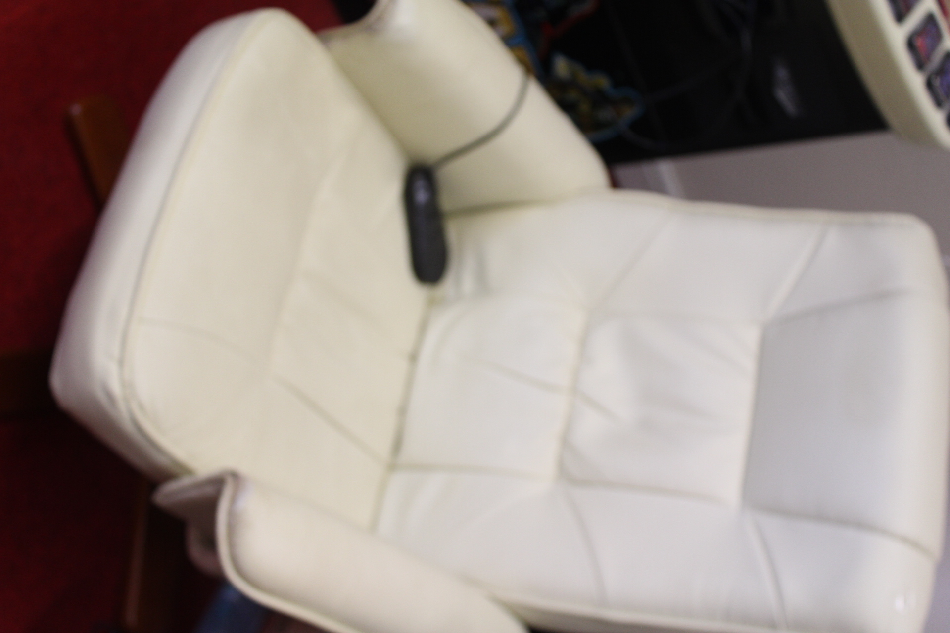 Contemporary Upholstered Swivel Recliner with Integrated Remote Control