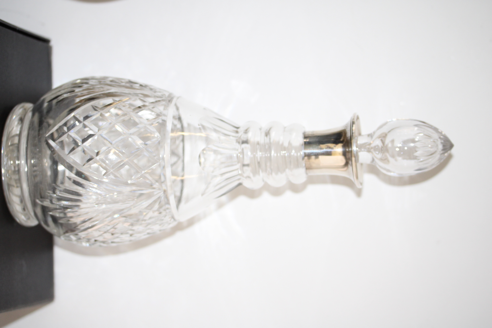 Silver rimmed decanter