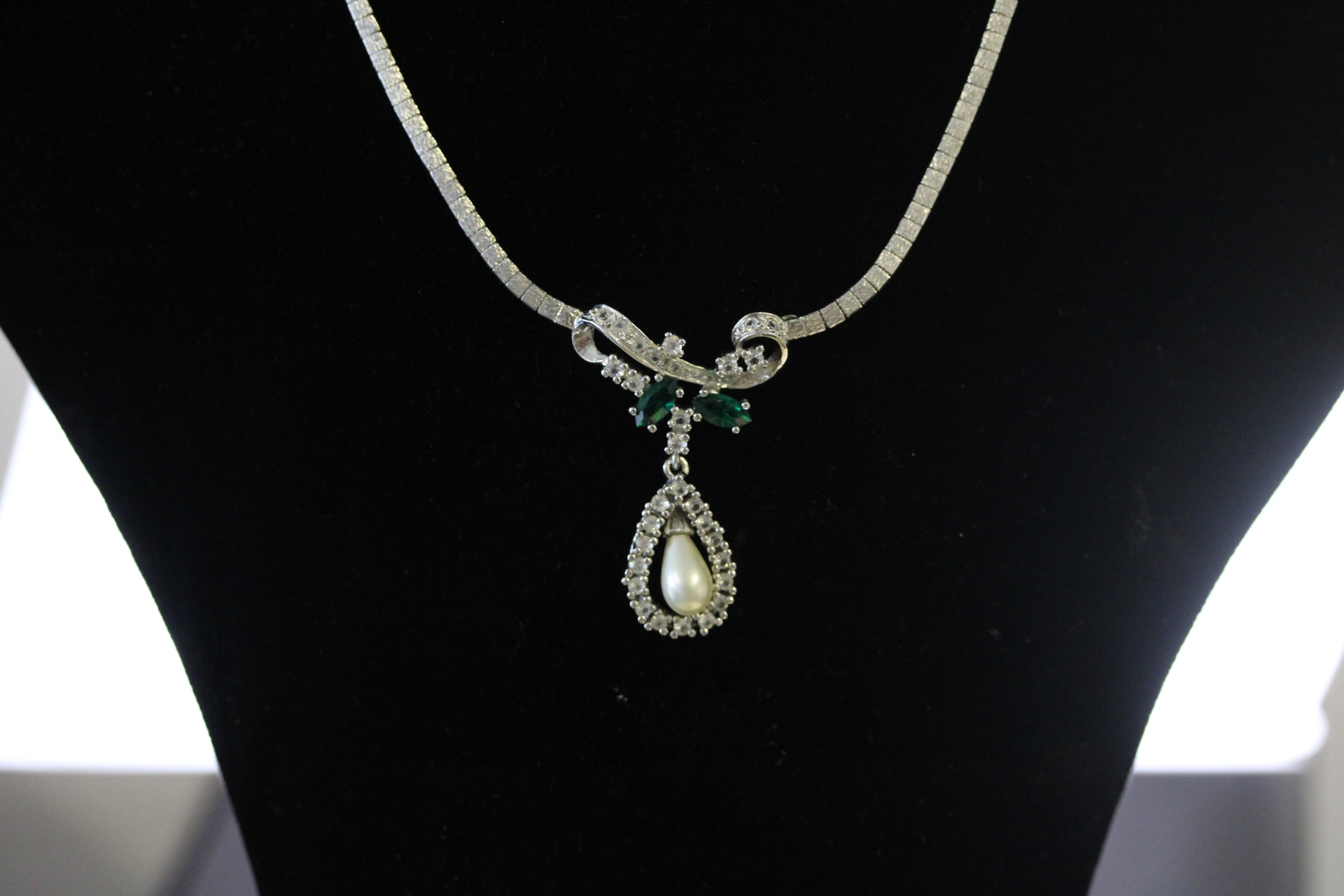 Possibly German silver chain & pendant