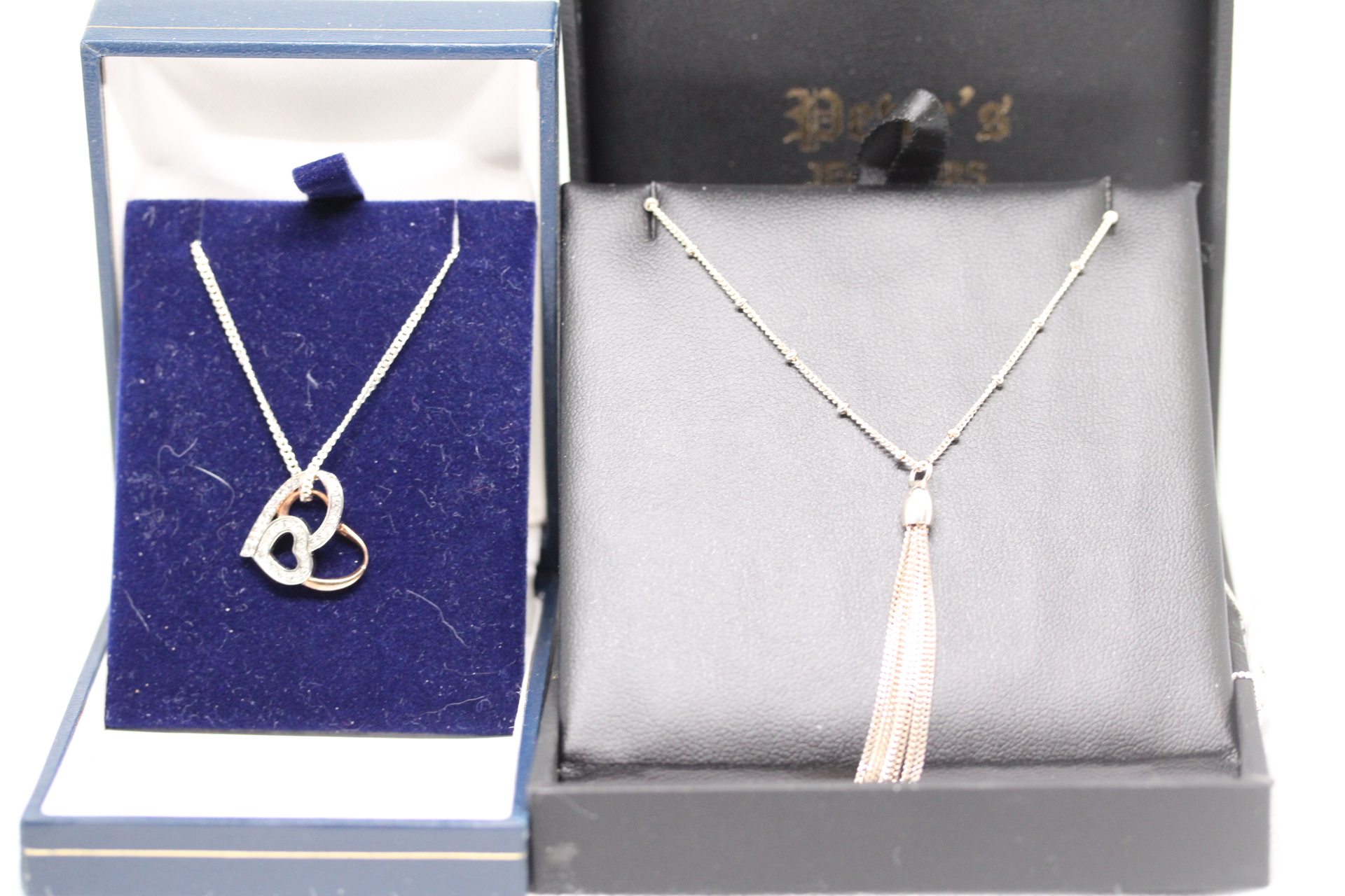 2x Silver chains & pendants
