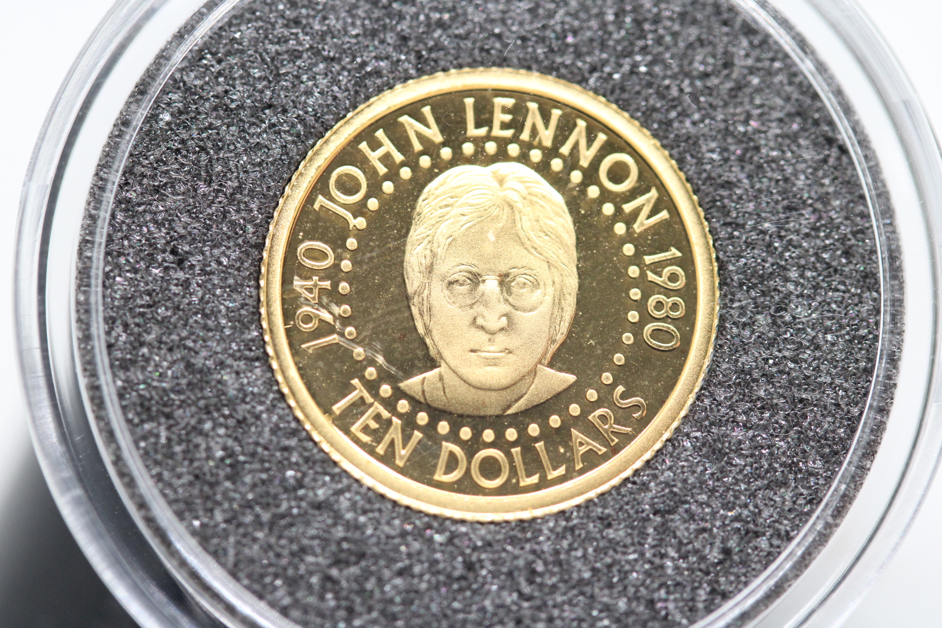 2009 John Lennon gold proof coin 10 dollars 999.9/1000 13.92 mm