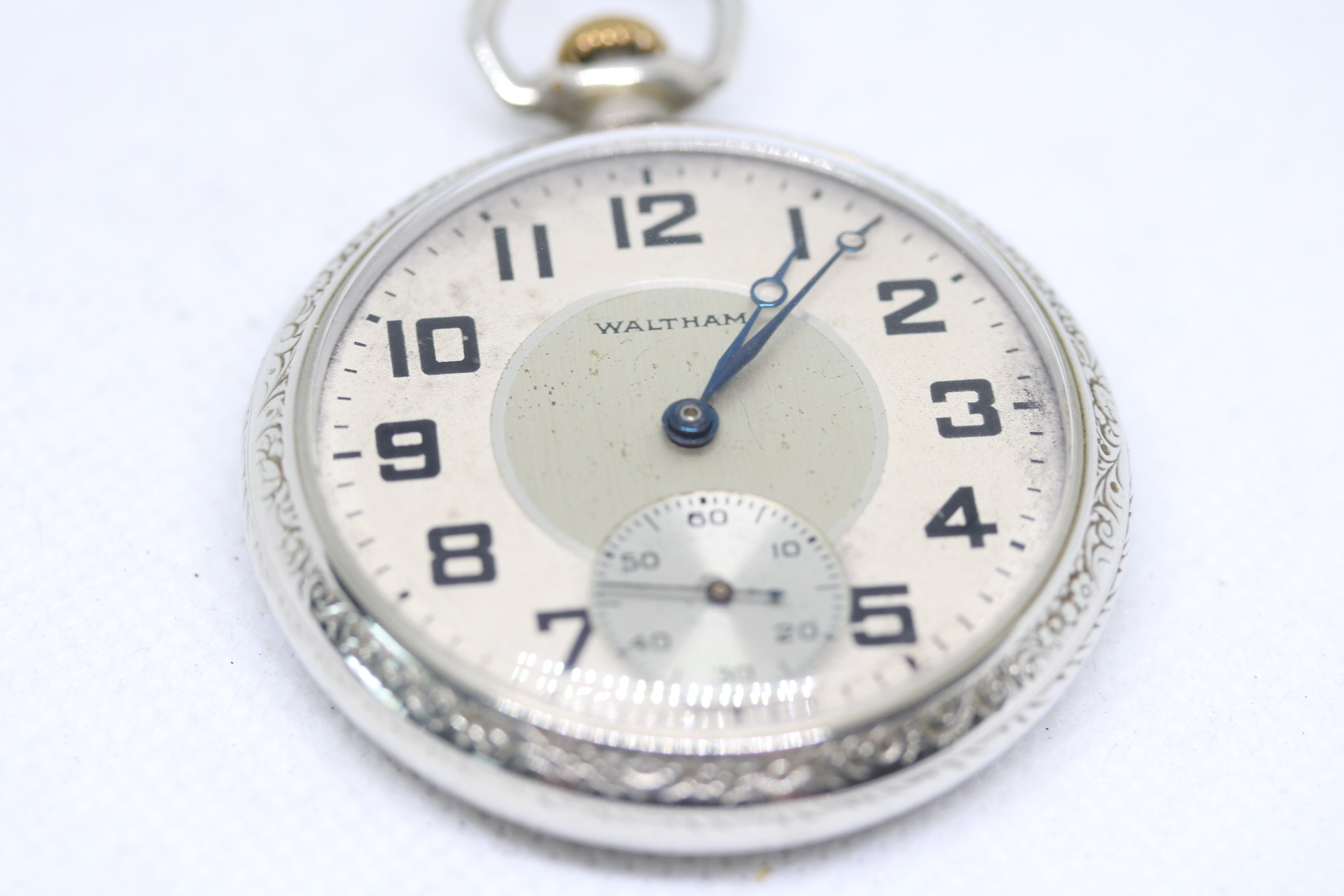 Early Waltham open faced pocket watch