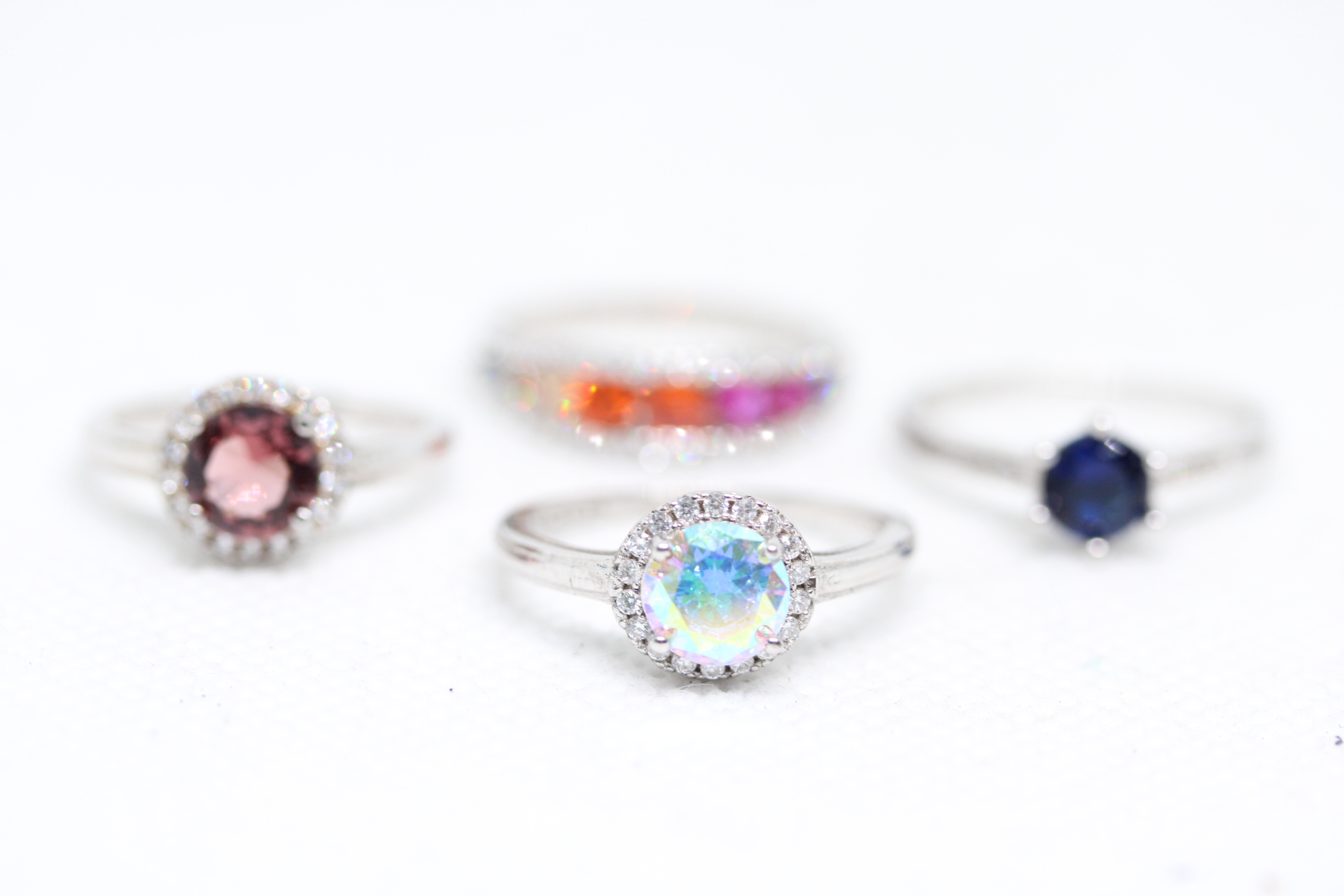 4 Silver dress rings