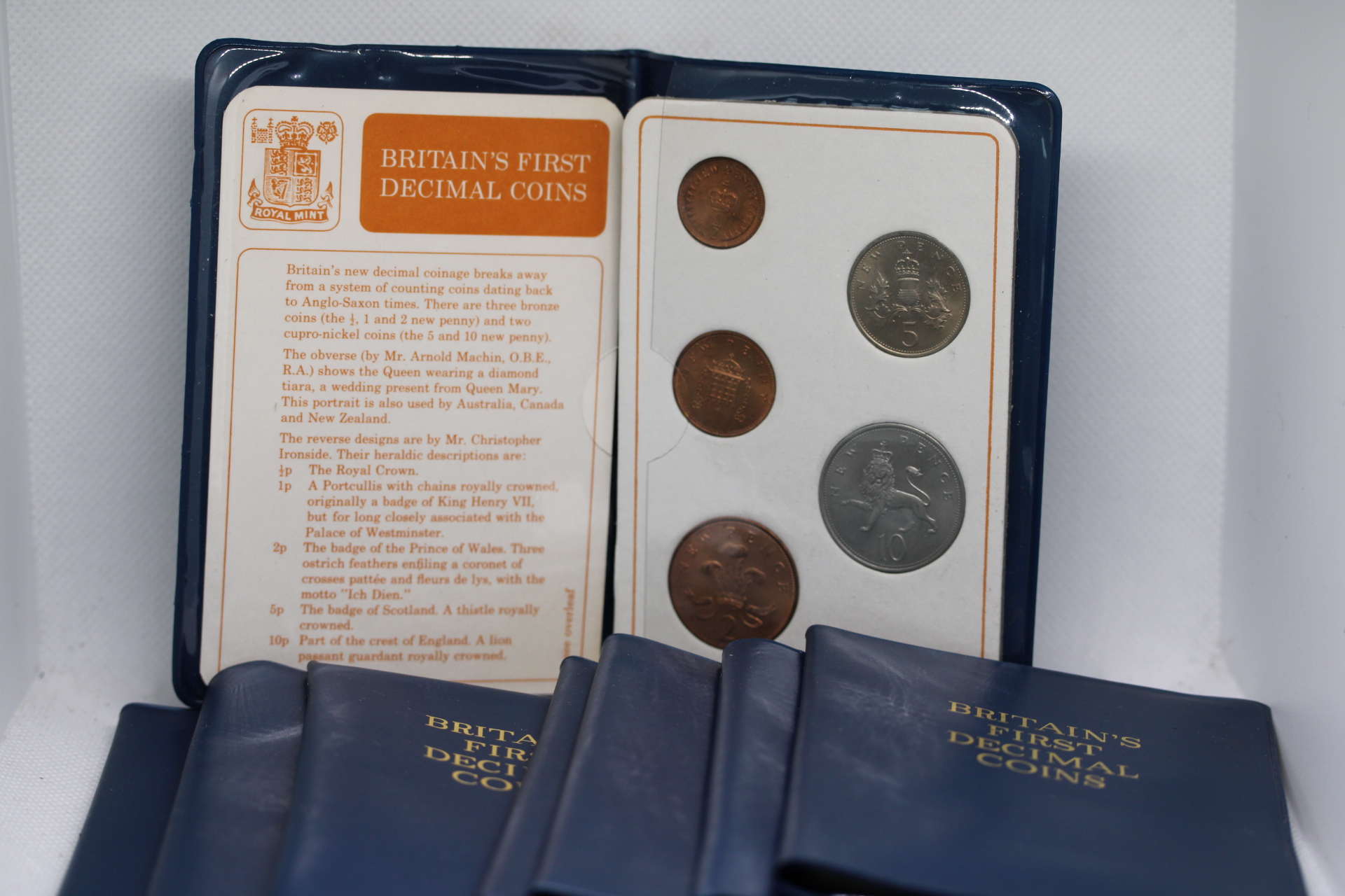 Britians first decimal coins x8