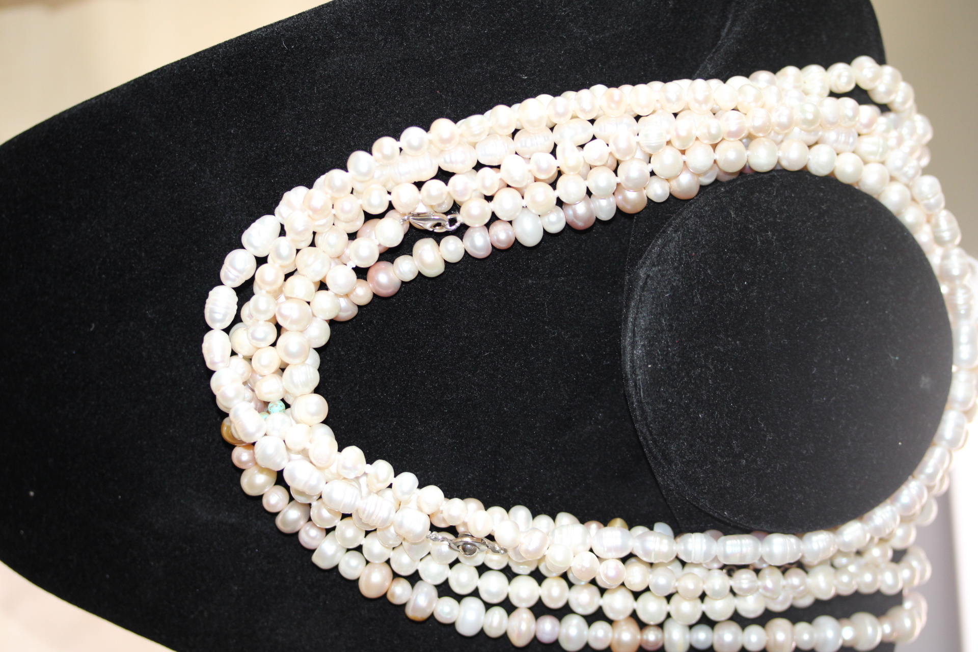 Collection of cultured pearls  some with 925 silver claps