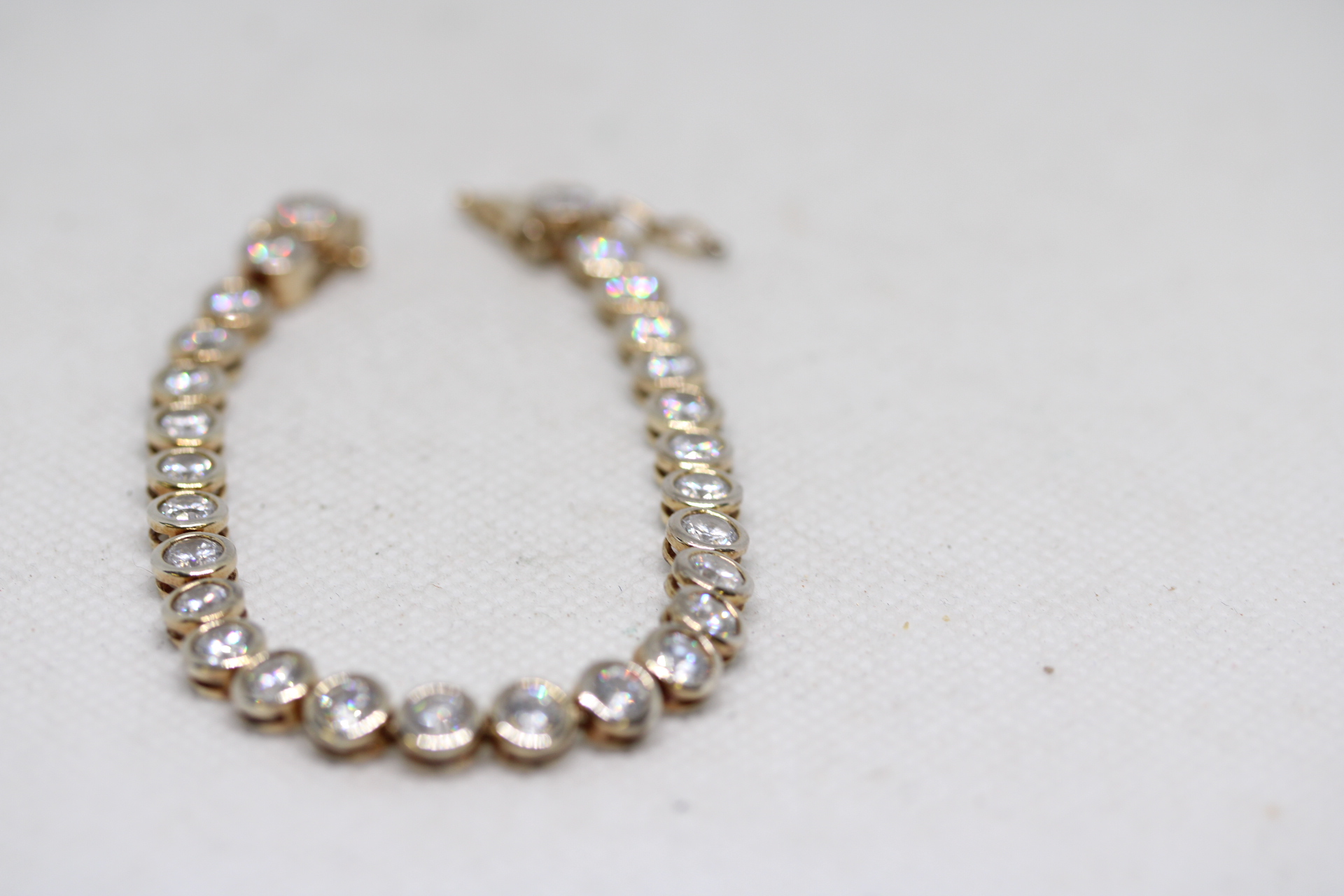 Silver tennis bracelet set with cz