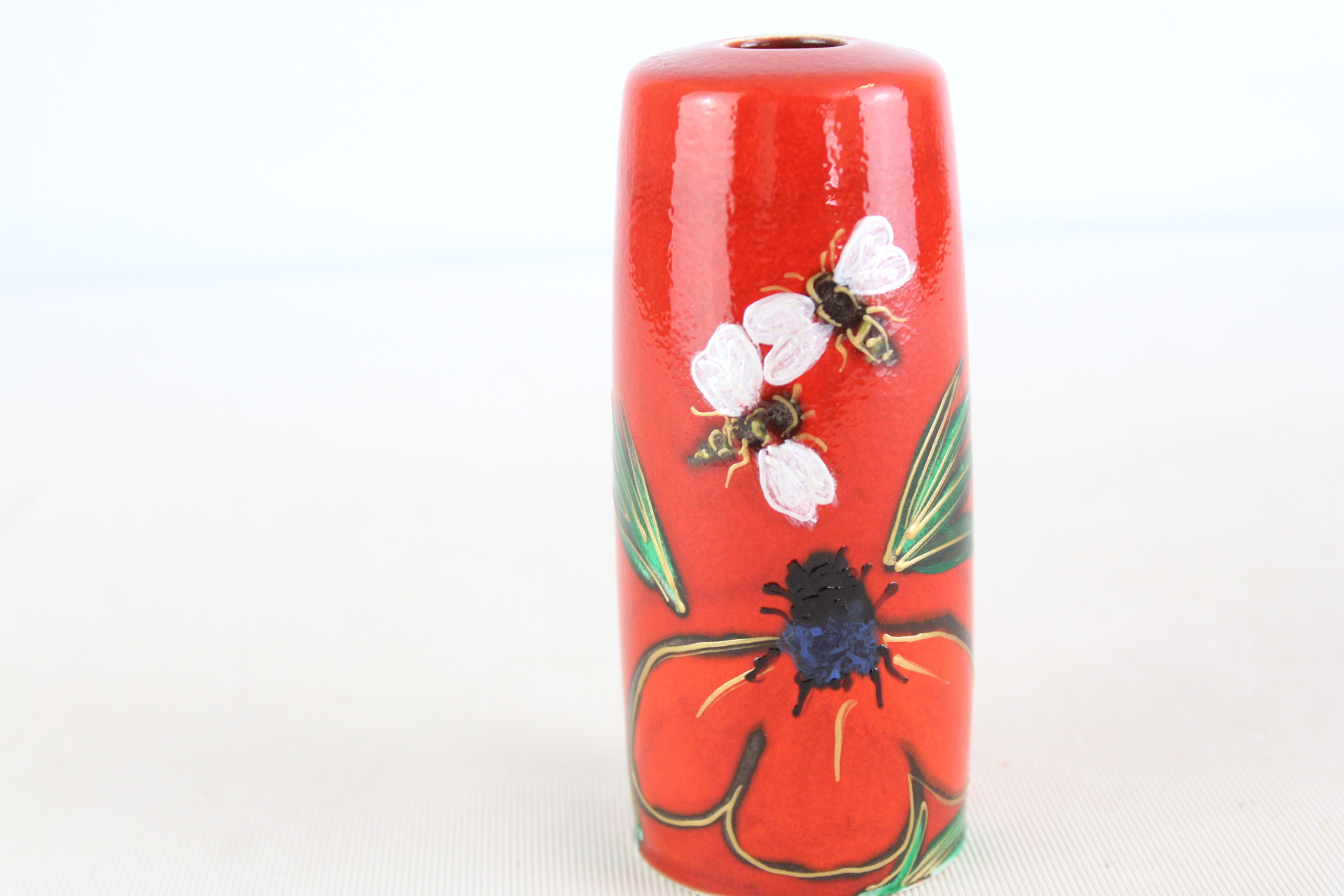 Anita Harris vase bee's signed in gold
