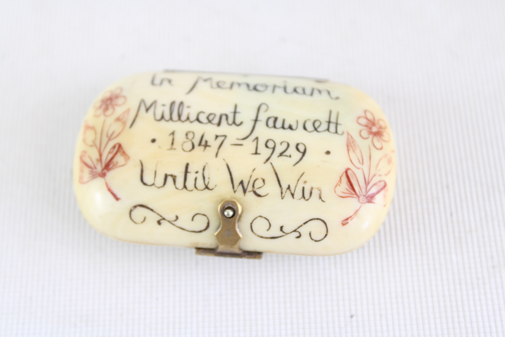 Bone Trinket box millicent Fawcett suffrage 1847-1929